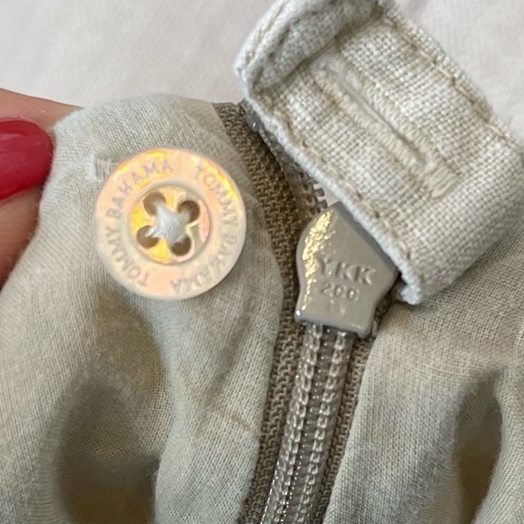 AC:  Relax Tommy Bahamma Beige Linen Ruffle Mini Skirt 19” Size 10 - Picture 7 of 10